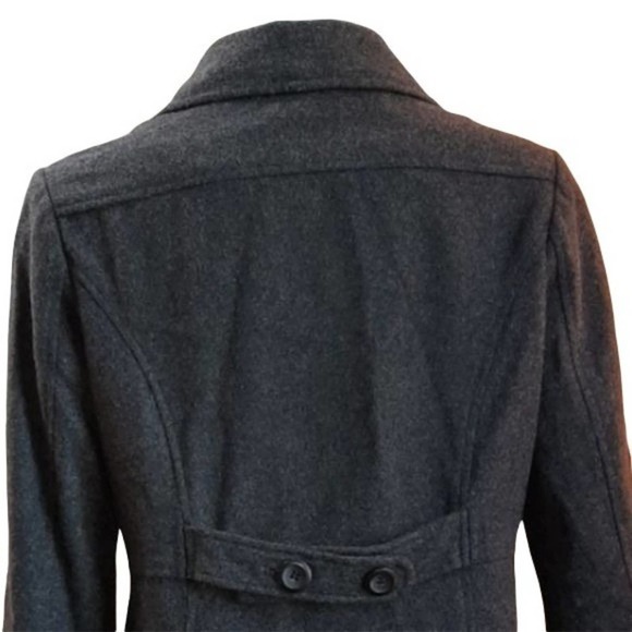 Empire Waist Gray fully Lined Wool Coat w/Pockets - Picture 8 of 11